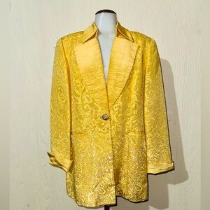 Caramia Gold Shimmer Women’s Blazer with Pockets Size 12